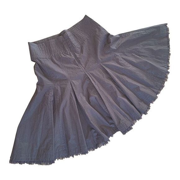 NWT CAbi #480 Masai Tulle Trimmed Flare Skirt Cotton Chocolate Brown Coconut 8 - Picture 6 of 13